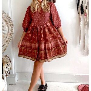 Spell Utiopa Minidress in Berry Sz Med